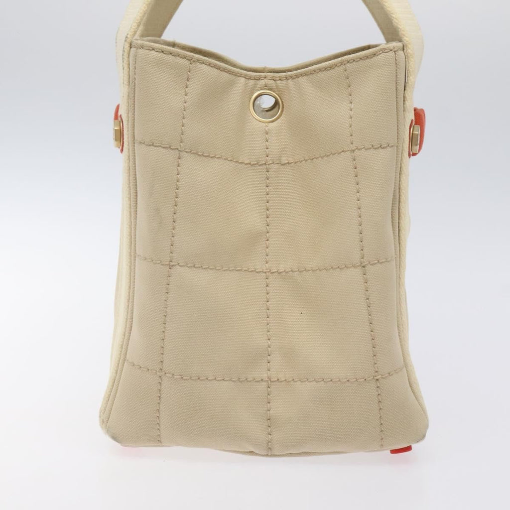 Chanel Chocolate Bar Coco Mark Handbag Canvas Beige Canvas Handbag (Authentic  )