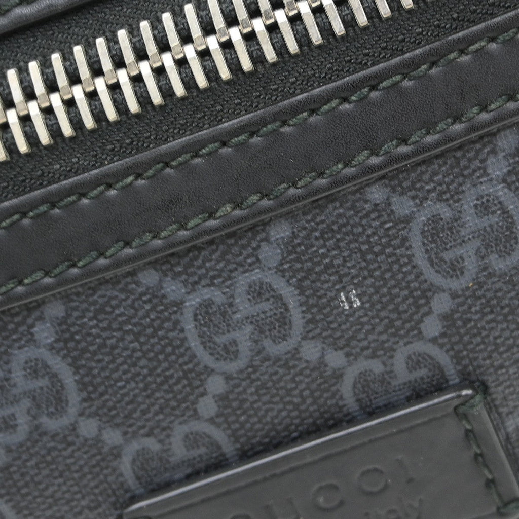 Gucci Zip Top Messenger Bag Gg Coated Canvas Black Canvas Backpack Bag ( )