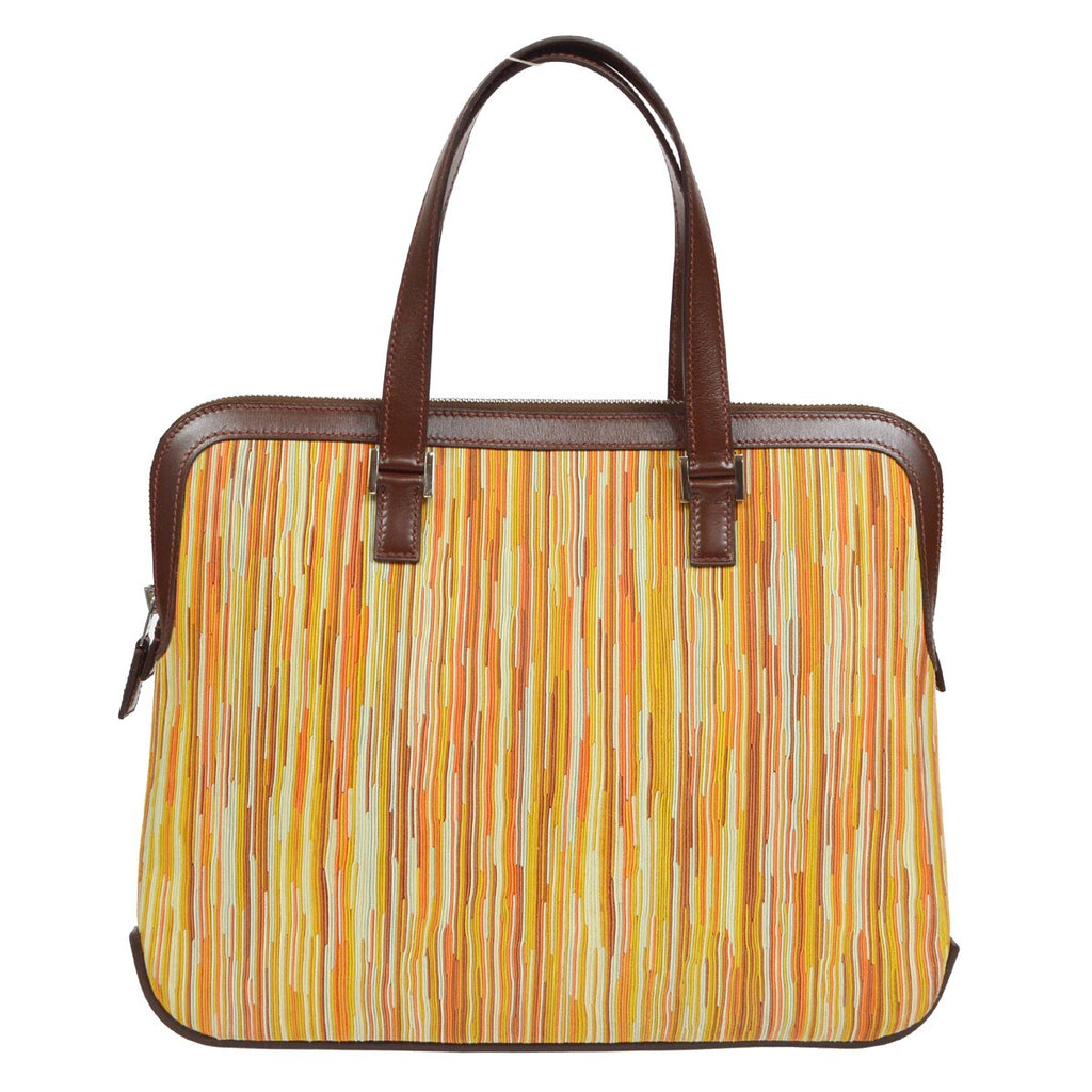 Hermes Escapada Handbag Vibrato Orange Leather Handbag (Authentic  )
