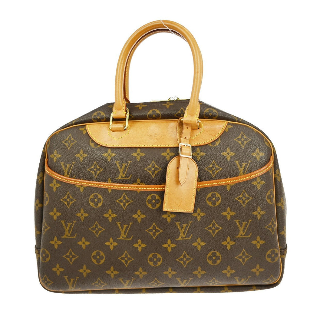 Louis Vuitton Deauville Handbag Monogram Canvas Brown Canvas Handbag ( )