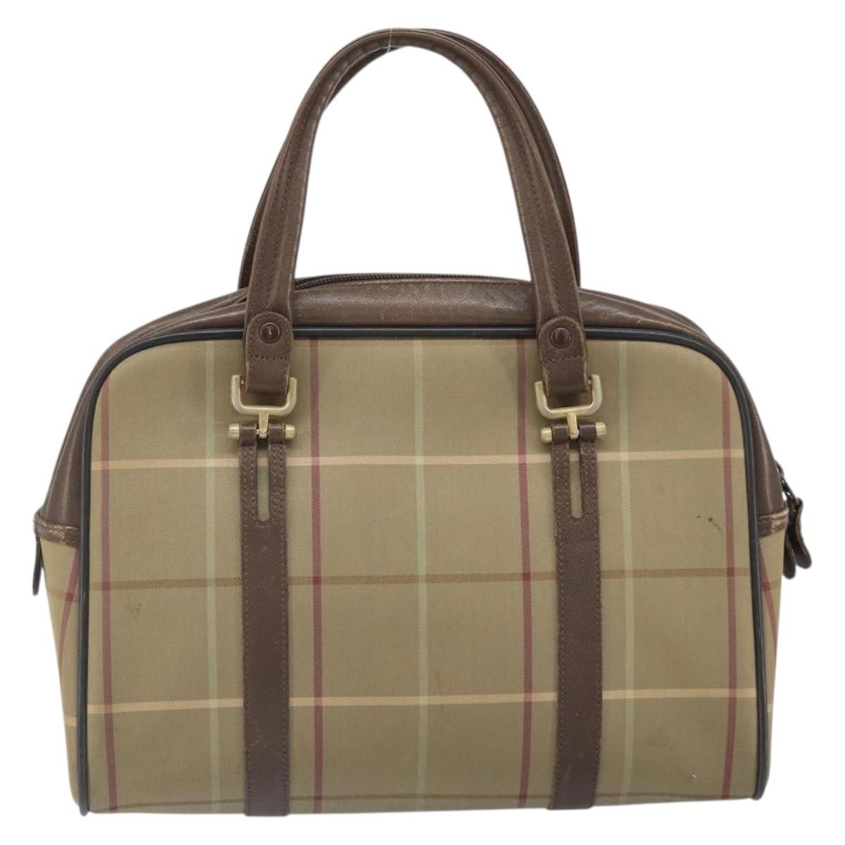 Burberry Nova Handbag Canvas Beige Canvas Handbag (Authentic  )