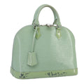 Louis Vuitton Alma Handbag Electric Epi Leather Green Patent_Leather Handbag (Authentic  )