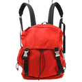 Prada Double Buckle Backpack Tessuto Red Nylon Backpack Bag ( )