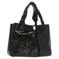 Salvatore Ferragamo Vala Handbag Patent Leather Black Patent_Leather Handbag (Authentic  )