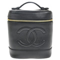 Chanel Vintage Timeless Cosmetic Case Caviar Black Leather Handbag (Authentic  )