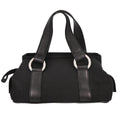 Bvlgari Logomania Handbag Canvas Black Canvas Handbag (Authentic  )