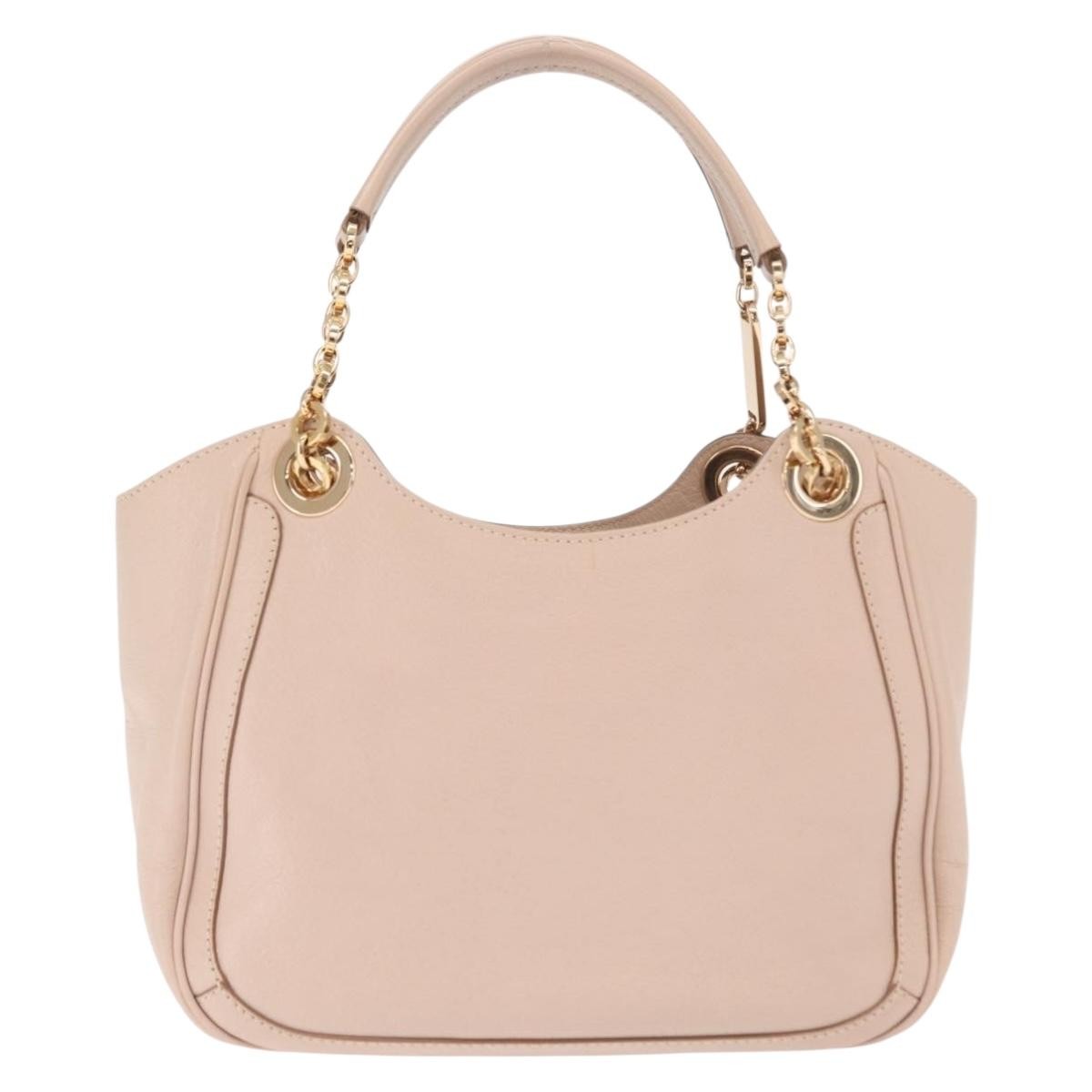 Salvatore Ferragamo Betulla Chain Tote Leather Pink Leather Handbag (Authentic  )