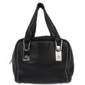 Chanel Cc Bowler Leather Black Leather Handbag (Authentic  )