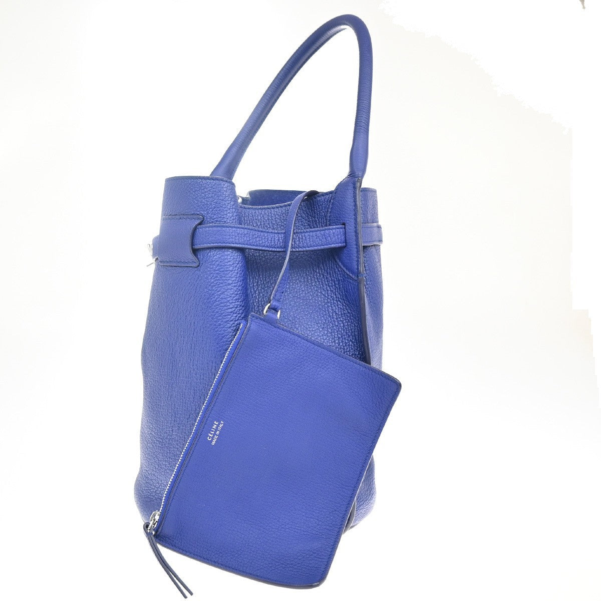 Celine Big Bag Bucket Leather Blue Leather Handbag (Authentic  )