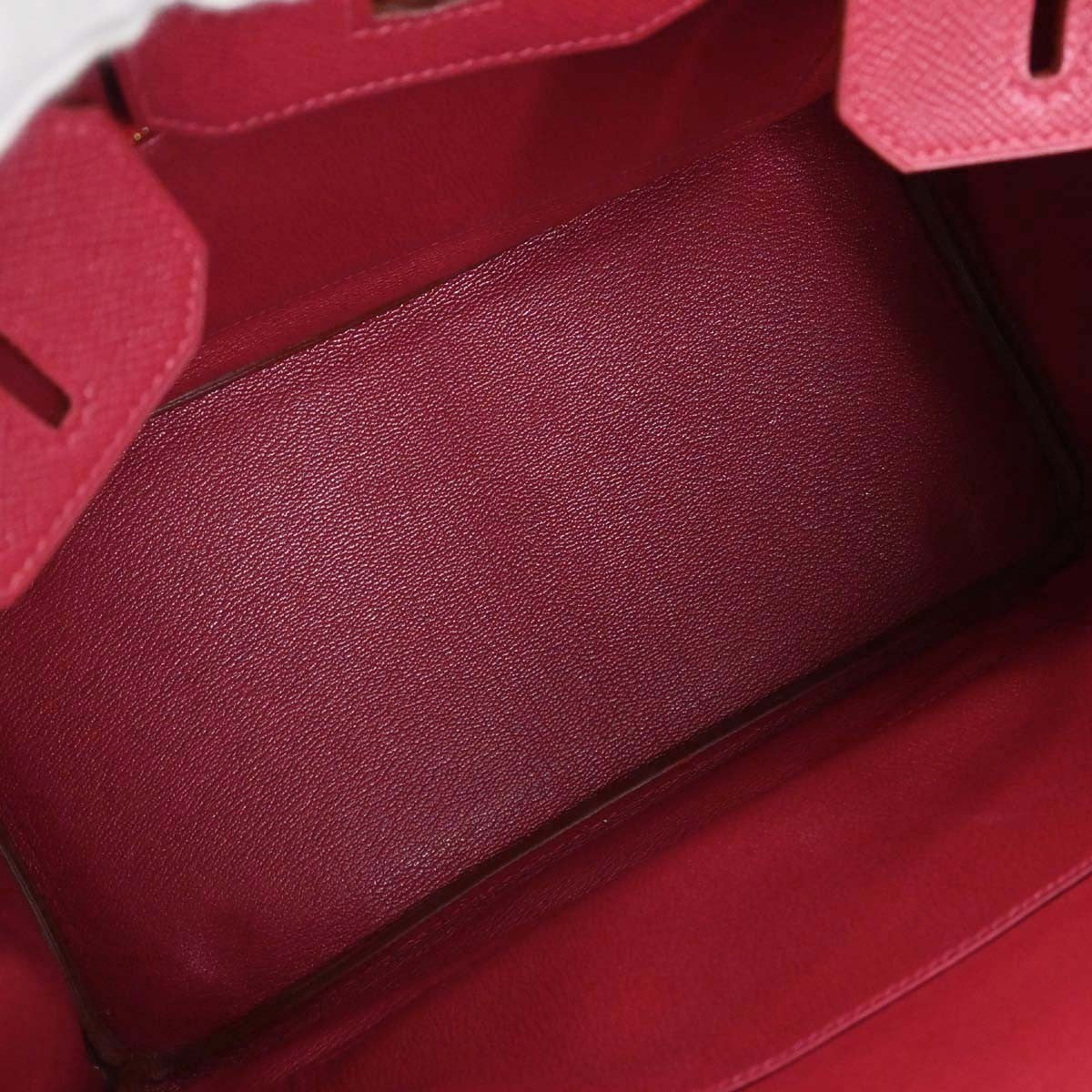 Hermes Birkin Handbag Red Courchevel With Gold Hardware Red Leather Handbag ( )
