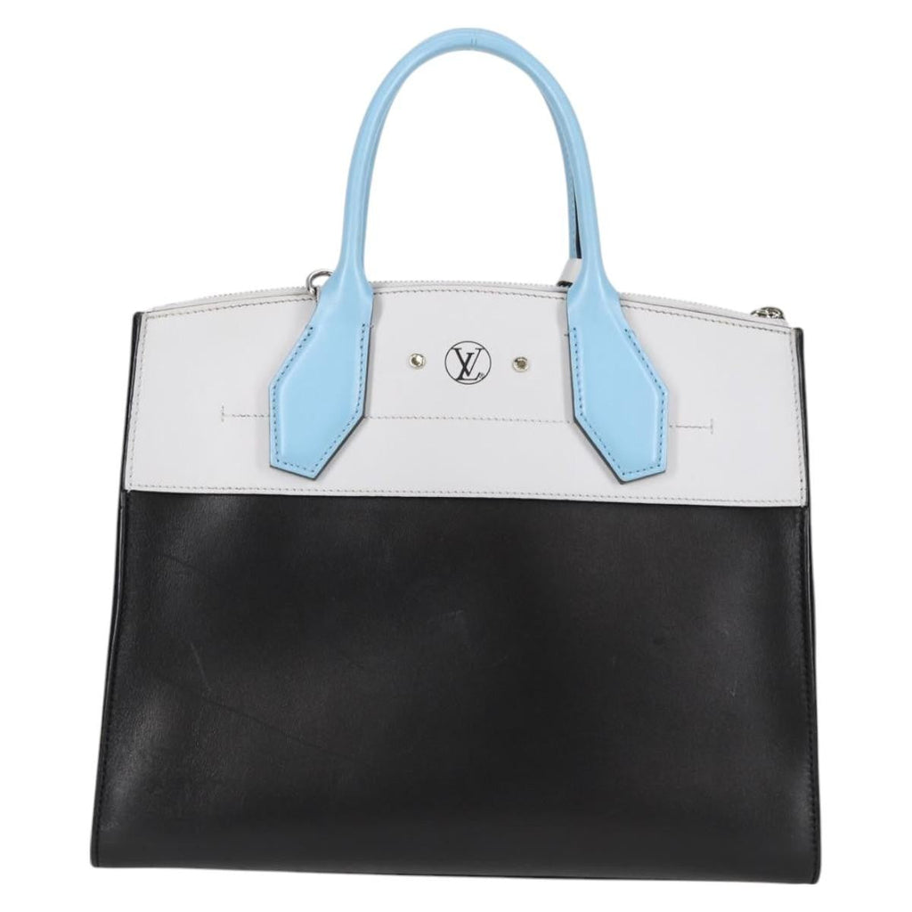Louis Vuitton City Steamer Handbag Leather Black Leather Handbag (Authentic  )