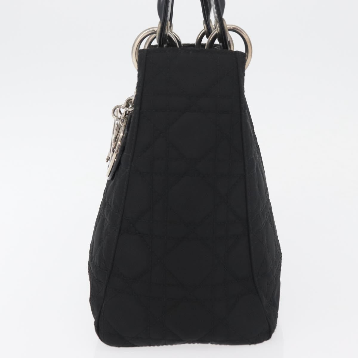 Christian Dior Vintage Lady Dior Bag Cannage Quilt Nylon Black Nylon Handbag ( )