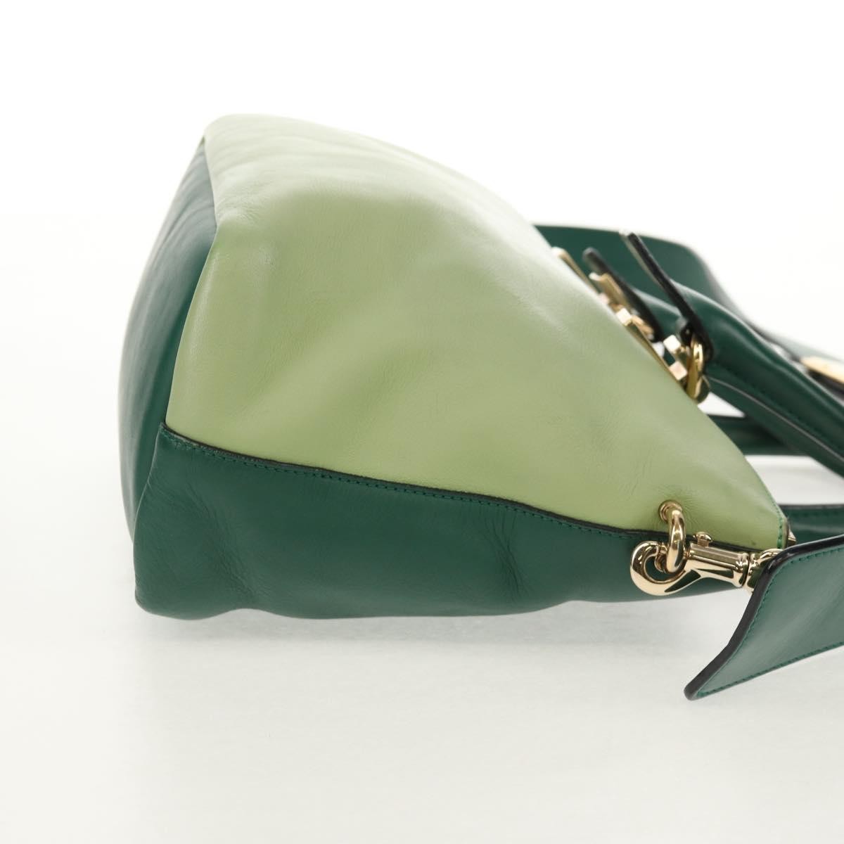 Chloe Bicolor Baylee Satchel Leather Green Leather Bag (Authentic  )