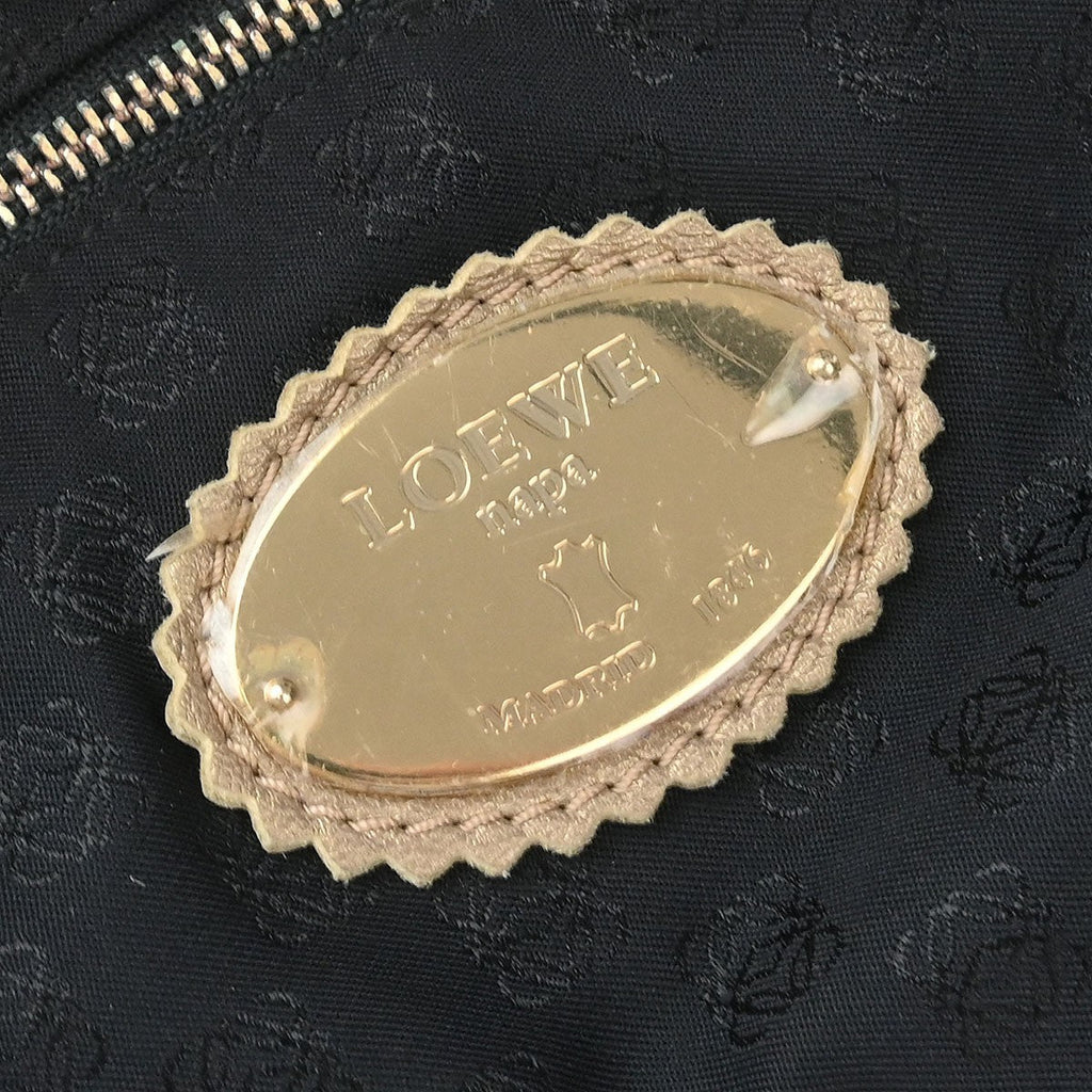 Loewe Anagram Logo Nappa Aire Hand Bag Leather Gold Leather Handbag (Authentic  )