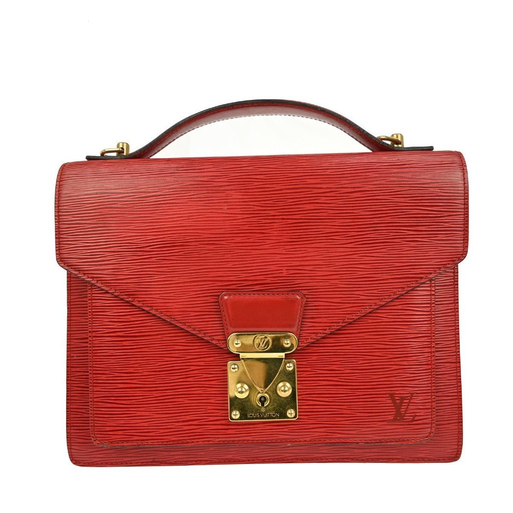 Louis Vuitton Monceau Handbag Epi Leather Red Leather Handbag ( )