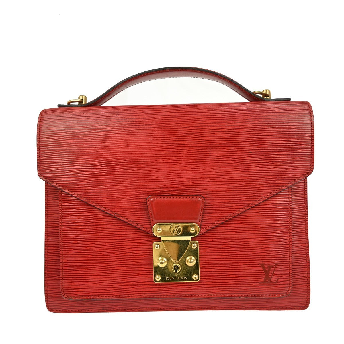 Louis Vuitton Monceau Handbag Epi Leather Red Leather Handbag ( )