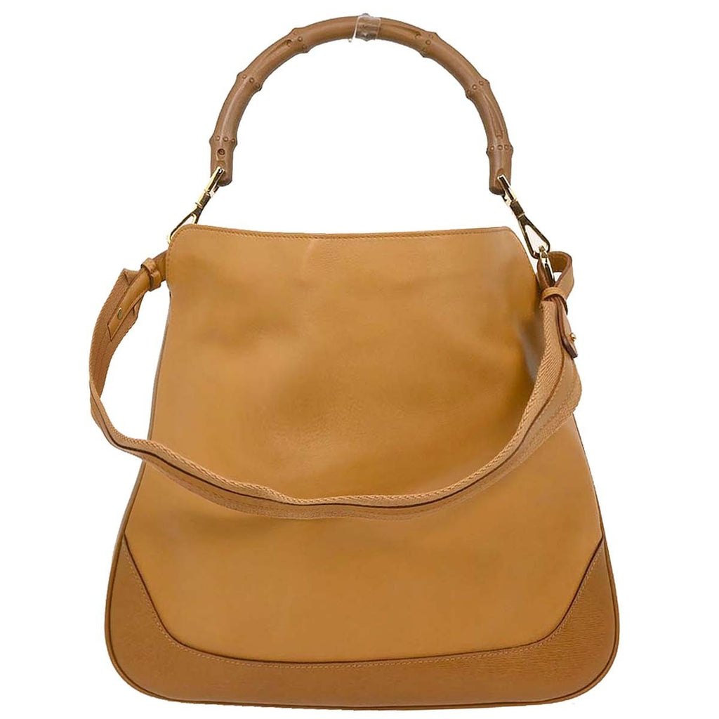 Gucci Diana Bamboo Shoulder Bag Leather Brown Leather Handbag (Authentic  )