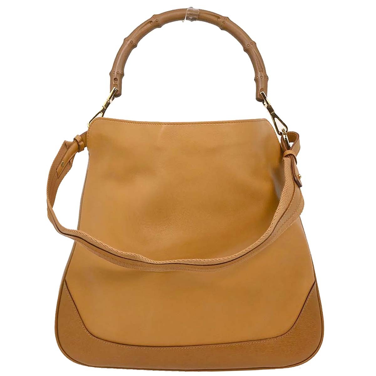 Gucci Diana Bamboo Shoulder Bag Leather Brown Leather Handbag (Authentic  )