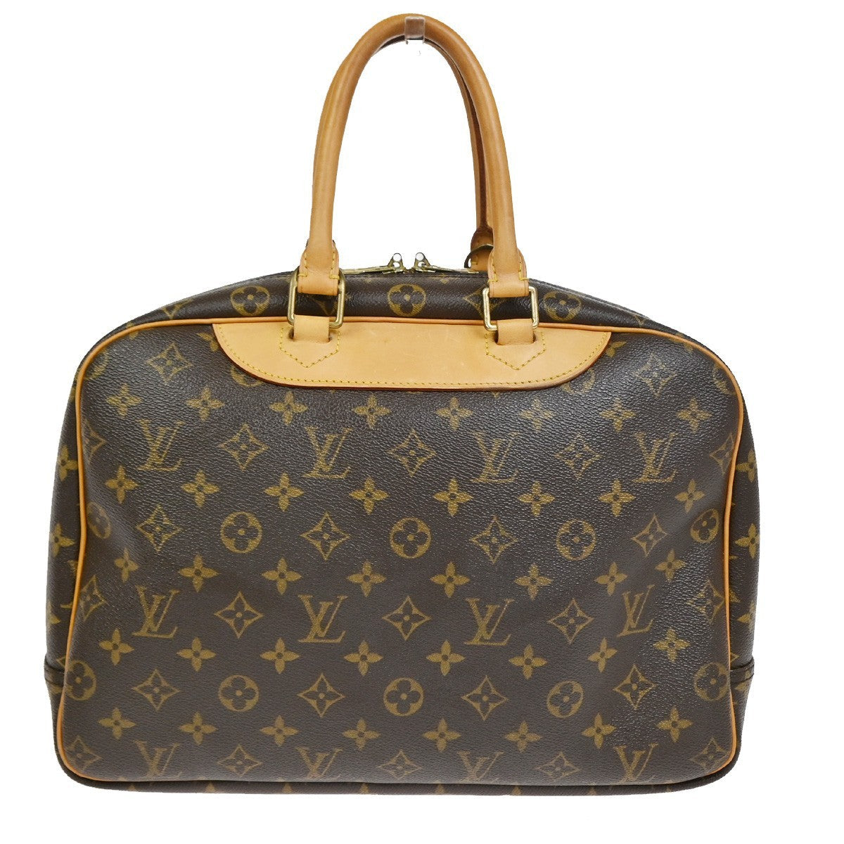 Louis Vuitton Deauville Handbag Monogram Canvas Brown Canvas Handbag ( )