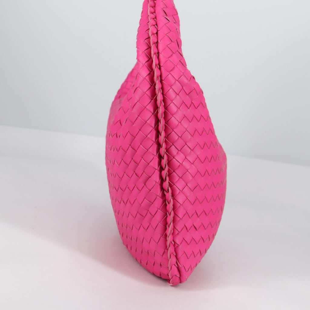 Bottega Veneta Veneta Hobo Intrecciato Nappa Pink Leather Bag (Authentic  )