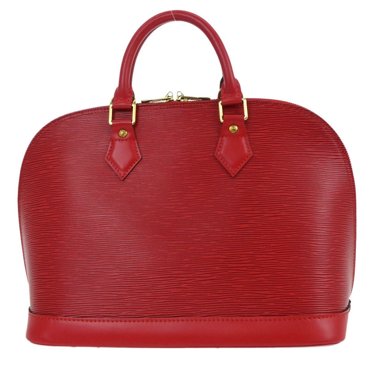 Louis Vuitton Vintage Alma Handbag Epi Leather Red Leather Handbag (Authentic  )