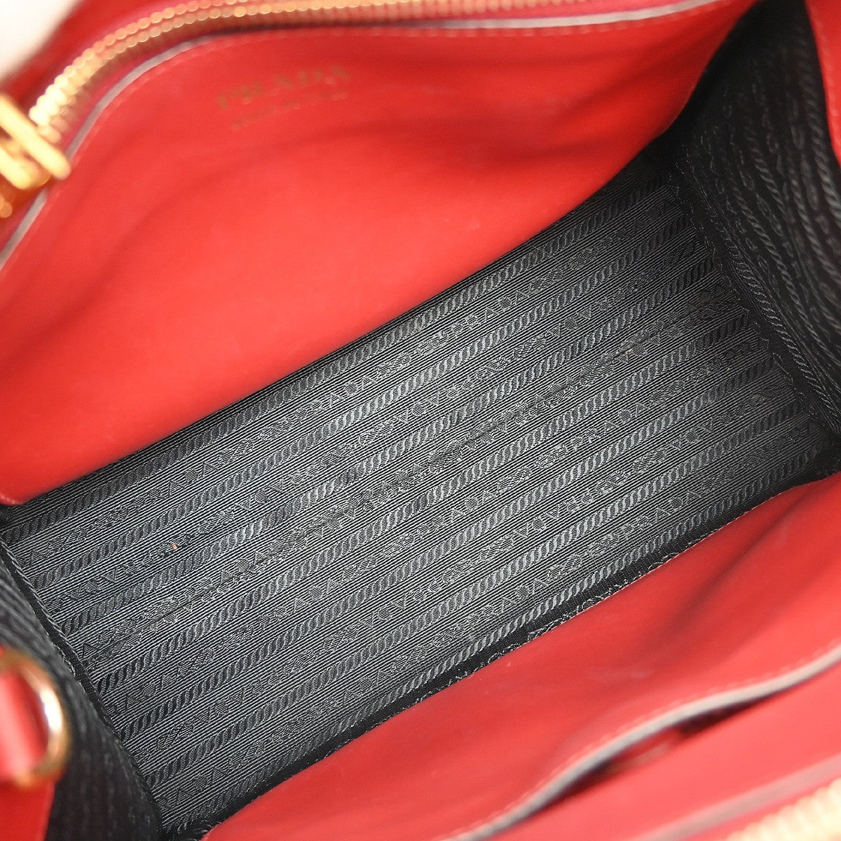 Prada Paradigme Tote Saffiano With City Calf Red Leather Handbag ( )