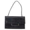 Salvatore Ferragamo Gancini Handbag Leather Black Leather Handbag (Authentic  )