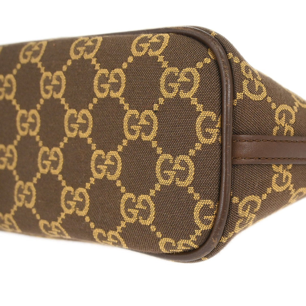 Gucci Baguette Shoulder Bag Gg Canvas And Leather Brown Canvas Handbag ( )