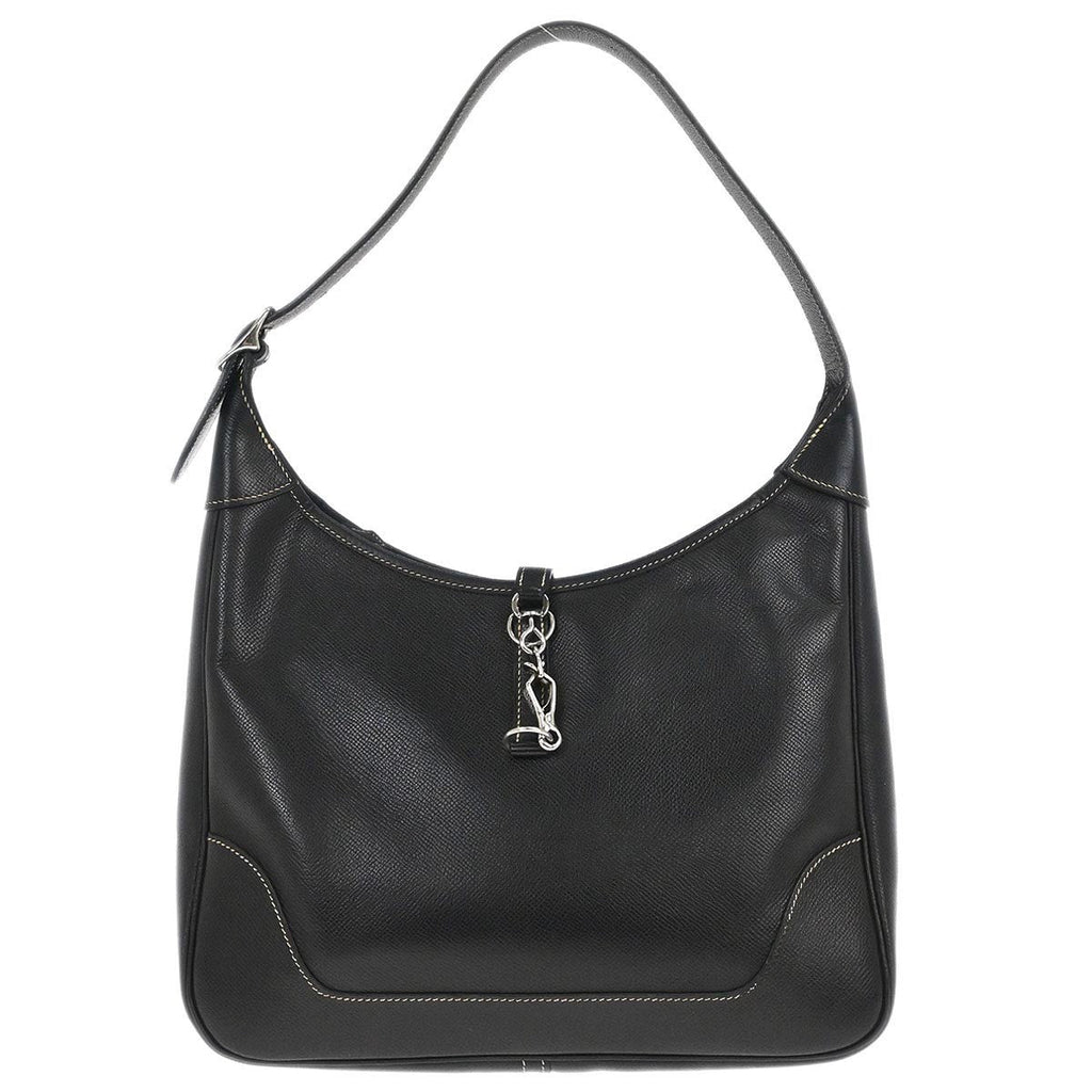 Hermes Hermes Shoulder Bag Leather Black Leather Handbag ( )
