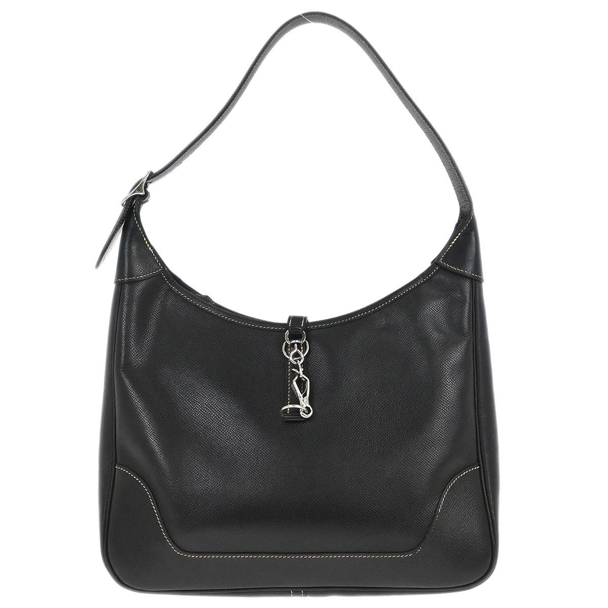 Hermes Hermes Shoulder Bag Leather Black Leather Handbag ( )