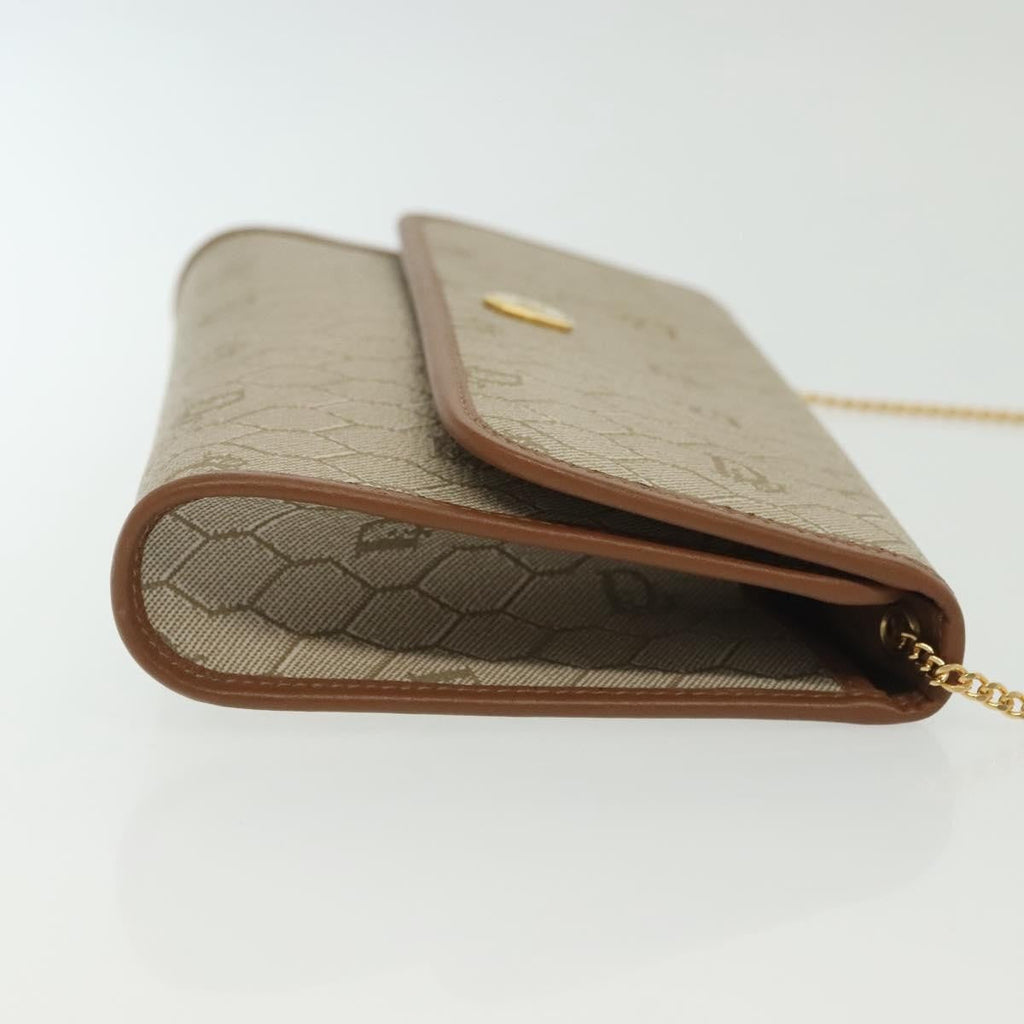 Christian Dior Vintage Honeycomb Chain Canvas Beige Canvas Bag (Authentic  )
