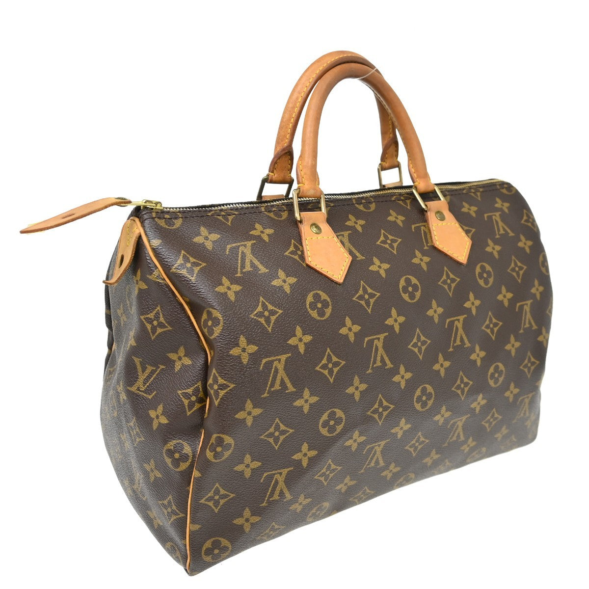 Louis Vuitton Speedy Handbag Monogram Canvas Brown Canvas Handbag ( )
