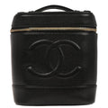 Chanel Vintage Timeless Cosmetic Case Caviar Black Leather Handbag (Authentic  )