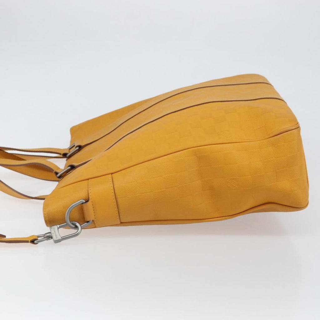 Louis Vuitton Tadao Handbag Damier Infini Leather Yellow Leather Handbag (Authentic  )