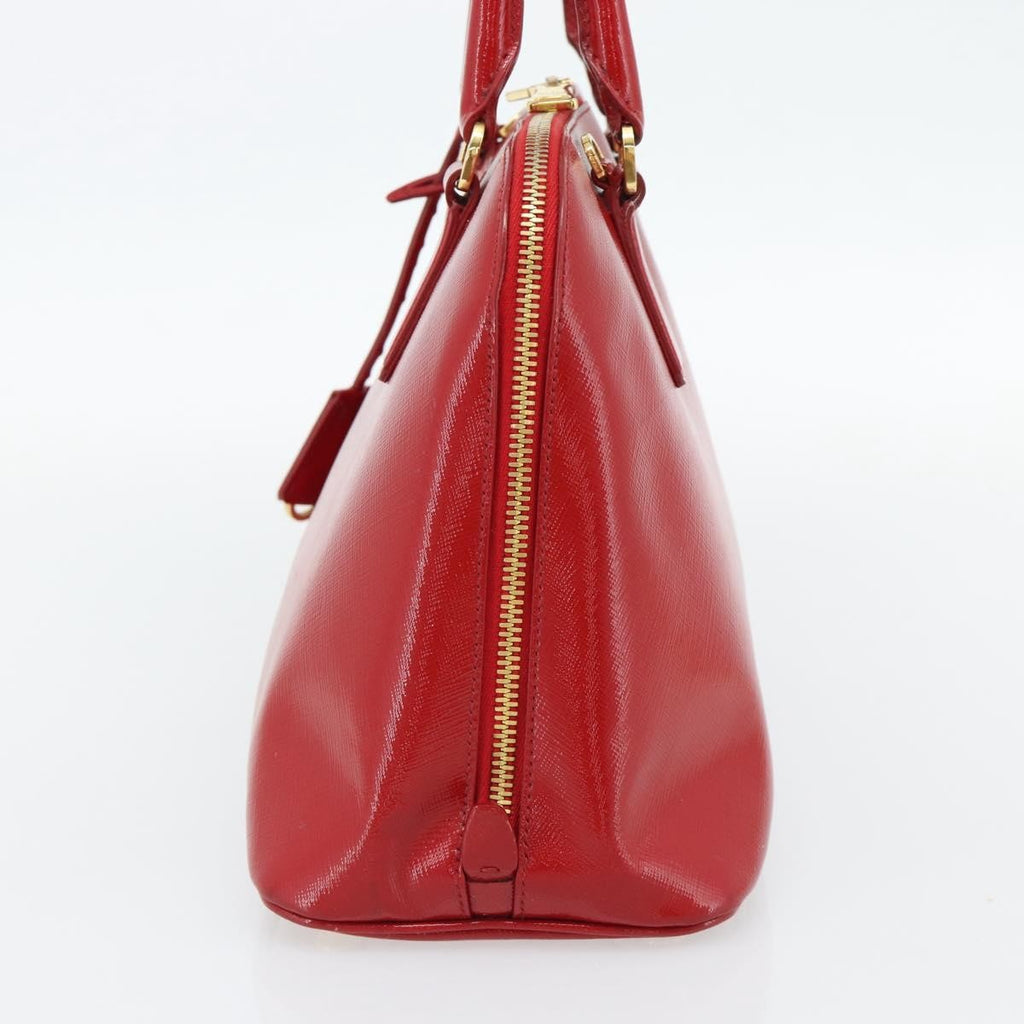 Prada Promenade Bag Vernice Saffiano Leather Red Leather Handbag ( )