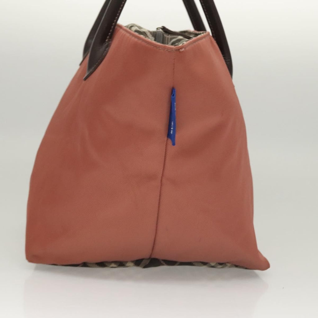 Burberry Nova Check Blue Label Nylon Pink Nylon Handbag (Authentic  )