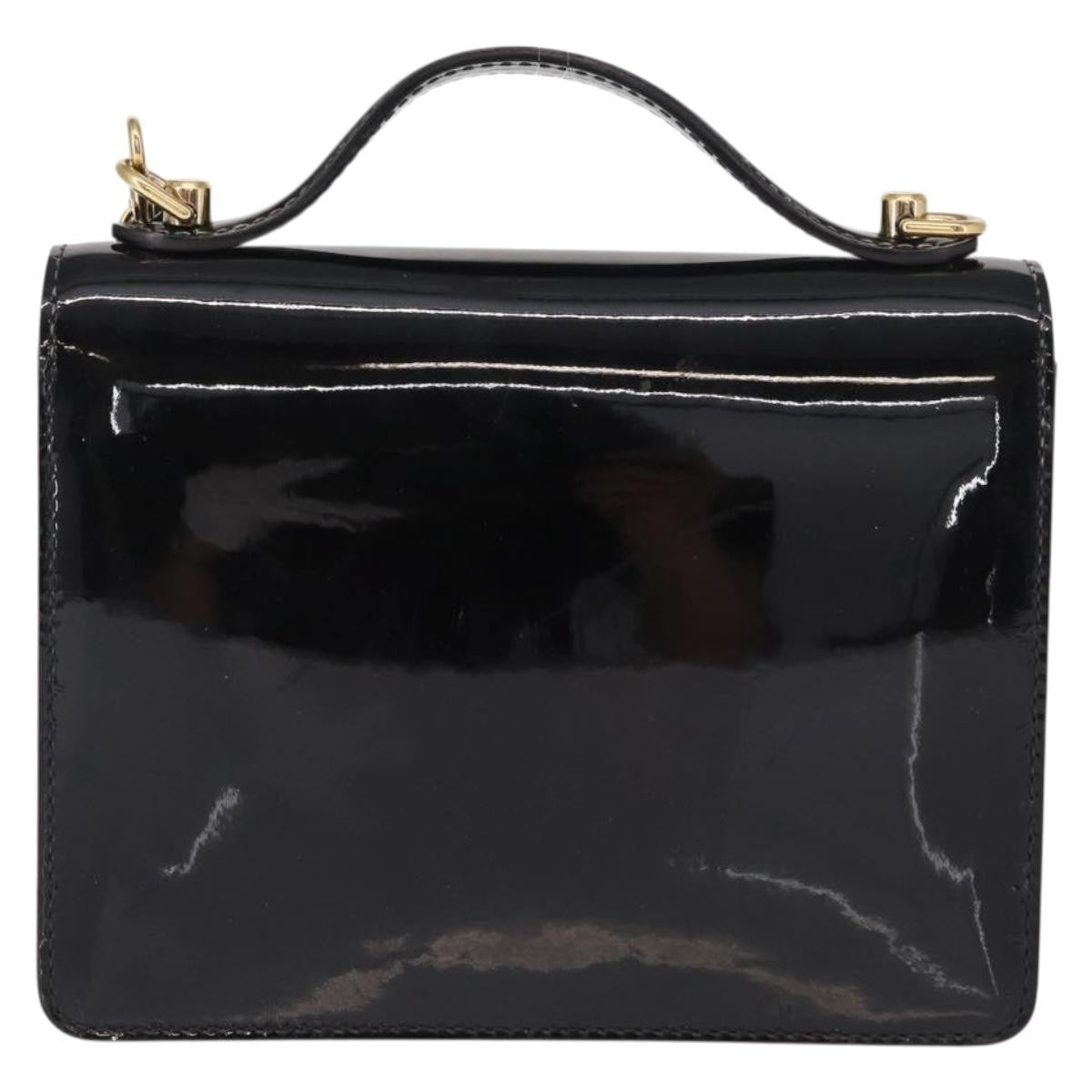 Louis Vuitton Monceau Handbag Vernis Black Patent_Leather Handbag (Authentic  )