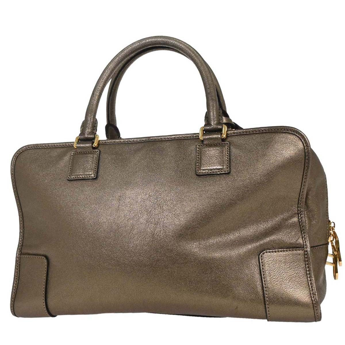 Loewe Amazona Bag Leather Gold Leather Handbag (Authentic  )