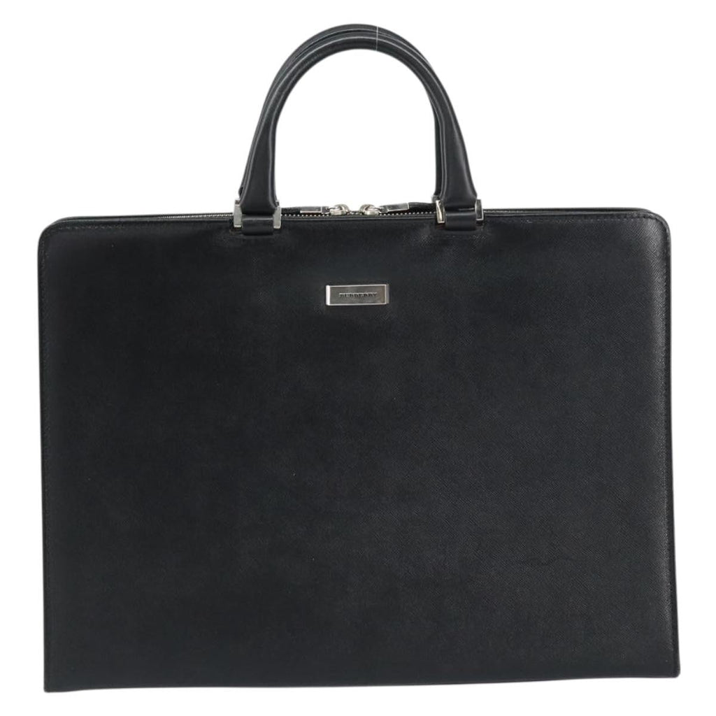 Burberry Vintage Briefcase Leather Black Leather Briefcase Bag (Authentic  )