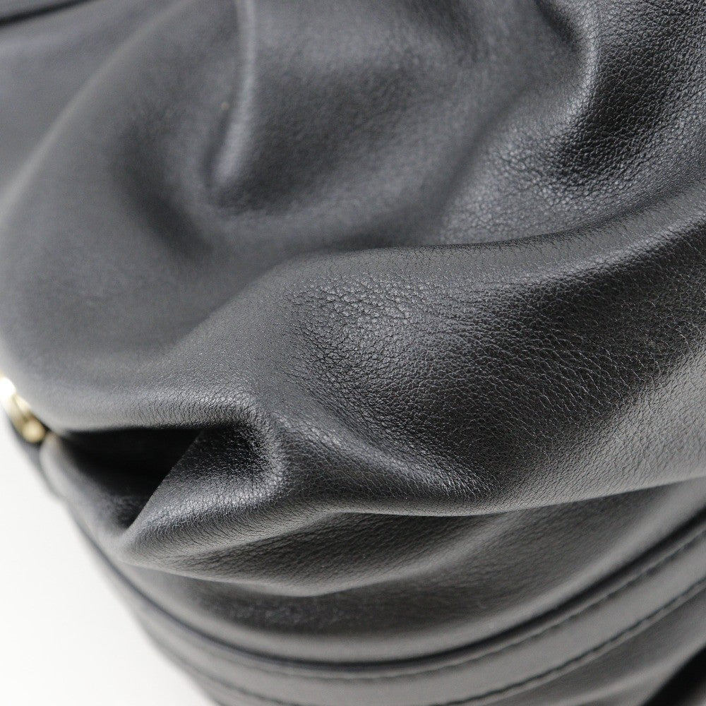 Bvlgari Chandra Hobo Leather Black Leather Handbag (Authentic  )