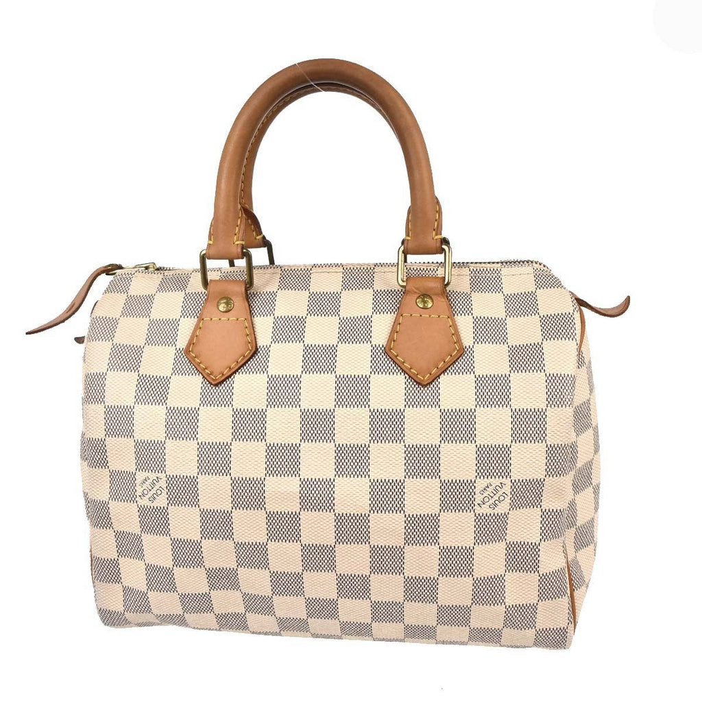 Louis Vuitton Speedy Handbag Damier White Canvas Handbag ( )