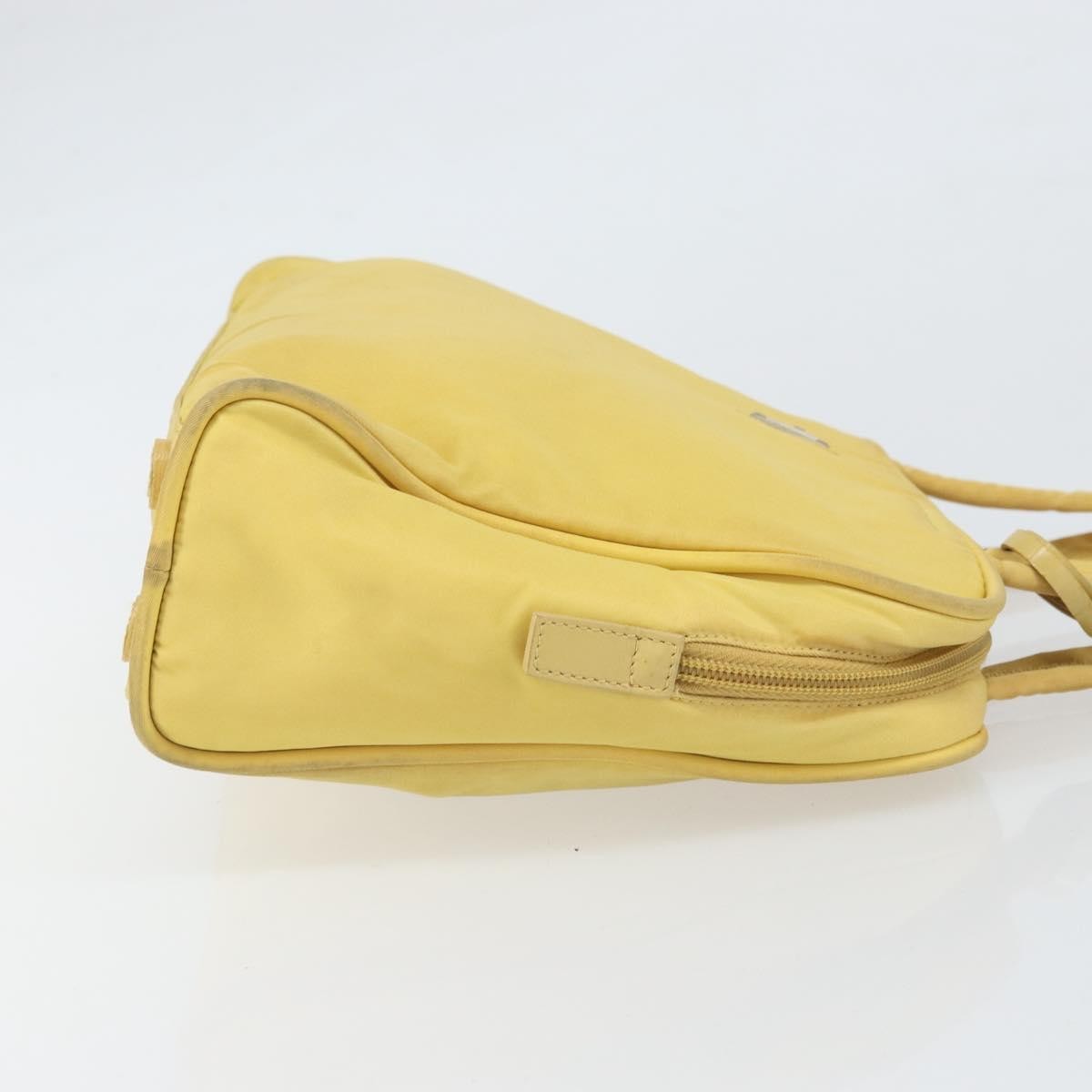 Prada Zip Around Tote Tessuto Yellow Nylon Handbag (Authentic  )