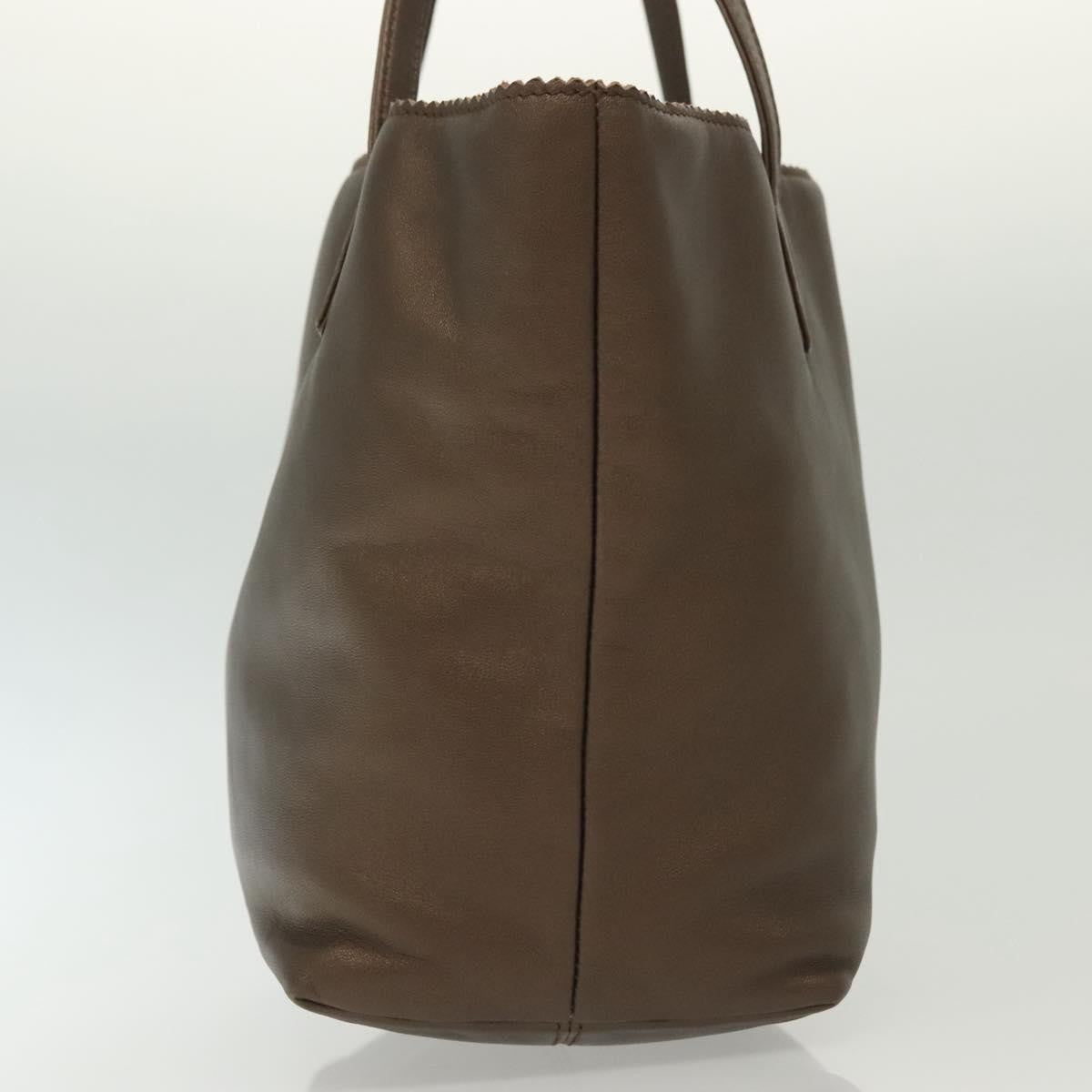 Loewe Anagram Handbag Leather Brown Leather Handbag (Authentic  )