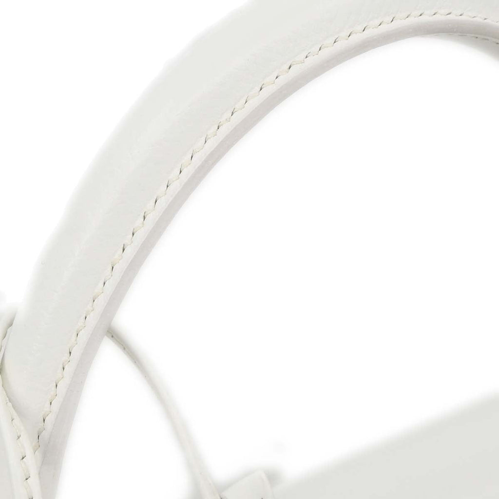 Hermes Kelly Handbag White Epsom With Palladium Hardware White Leather Handbag ( )