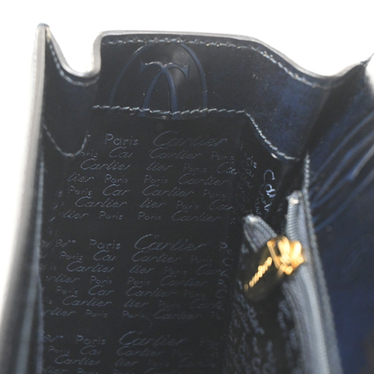 Cartier Happy Birthday Handbag Patent Leather Navy Patent_Leather Handbag (Authentic  )