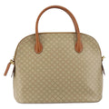 Celine Vintage Macadam Handbag Canvas And Leather Beige Canvas Handbag (Authentic  )