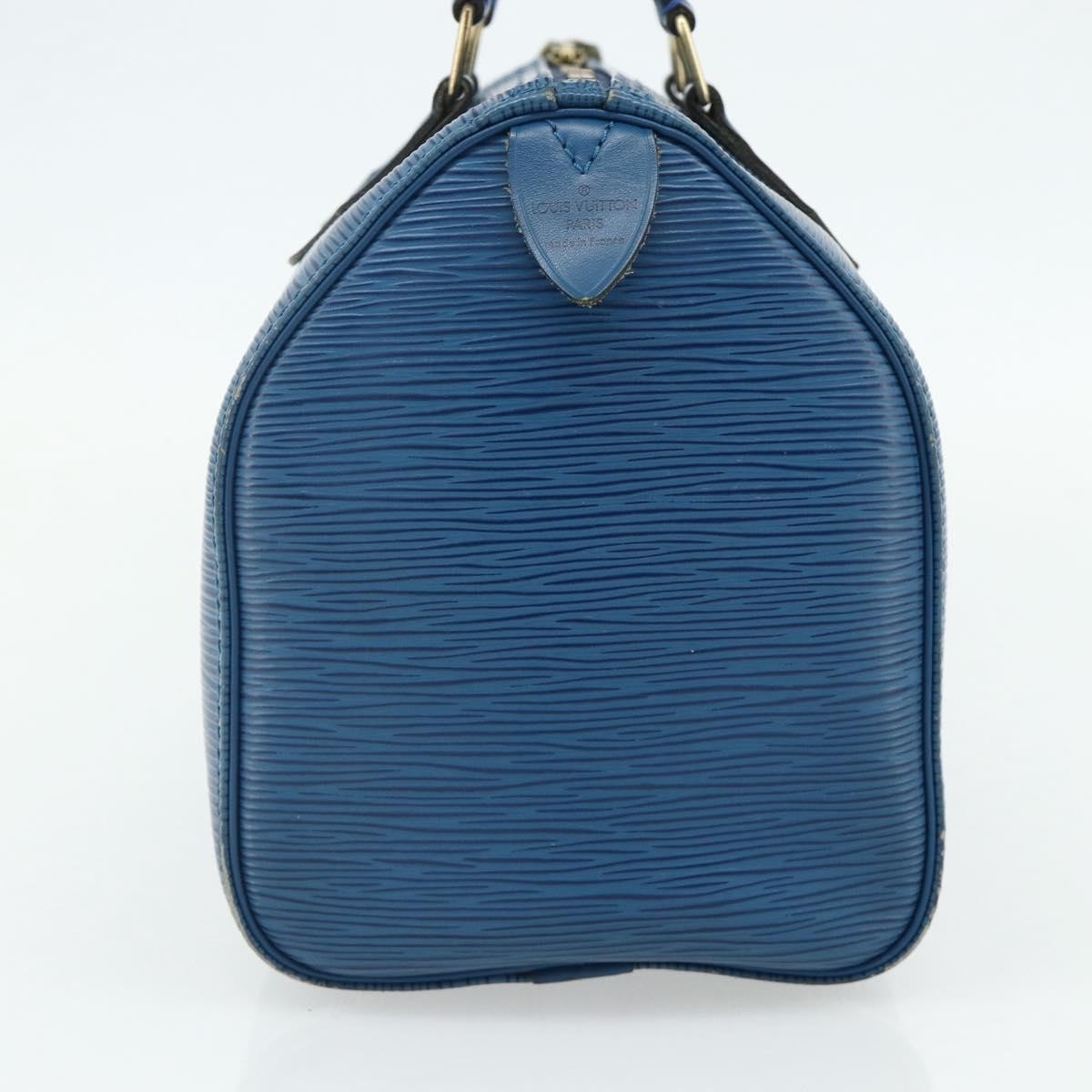 Louis Vuitton Speedy Handbag Epi Leather Blue Leather Handbag ( )