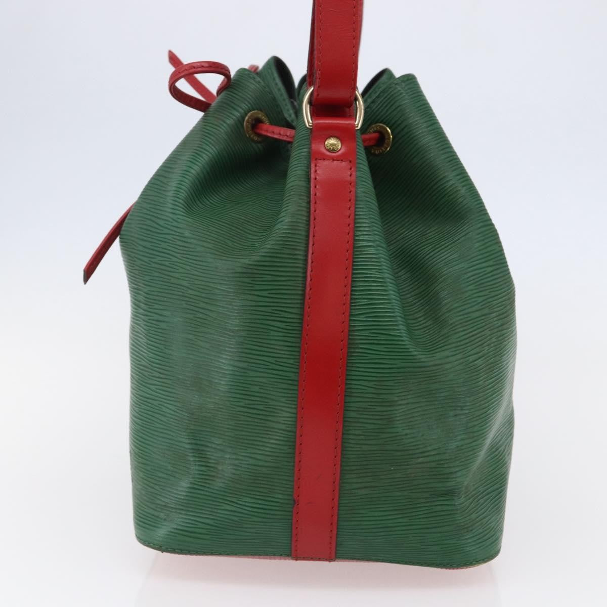 Louis Vuitton Petit Noe Handbag Two Tone Epi Leather Green Leather Bag (Authentic  )