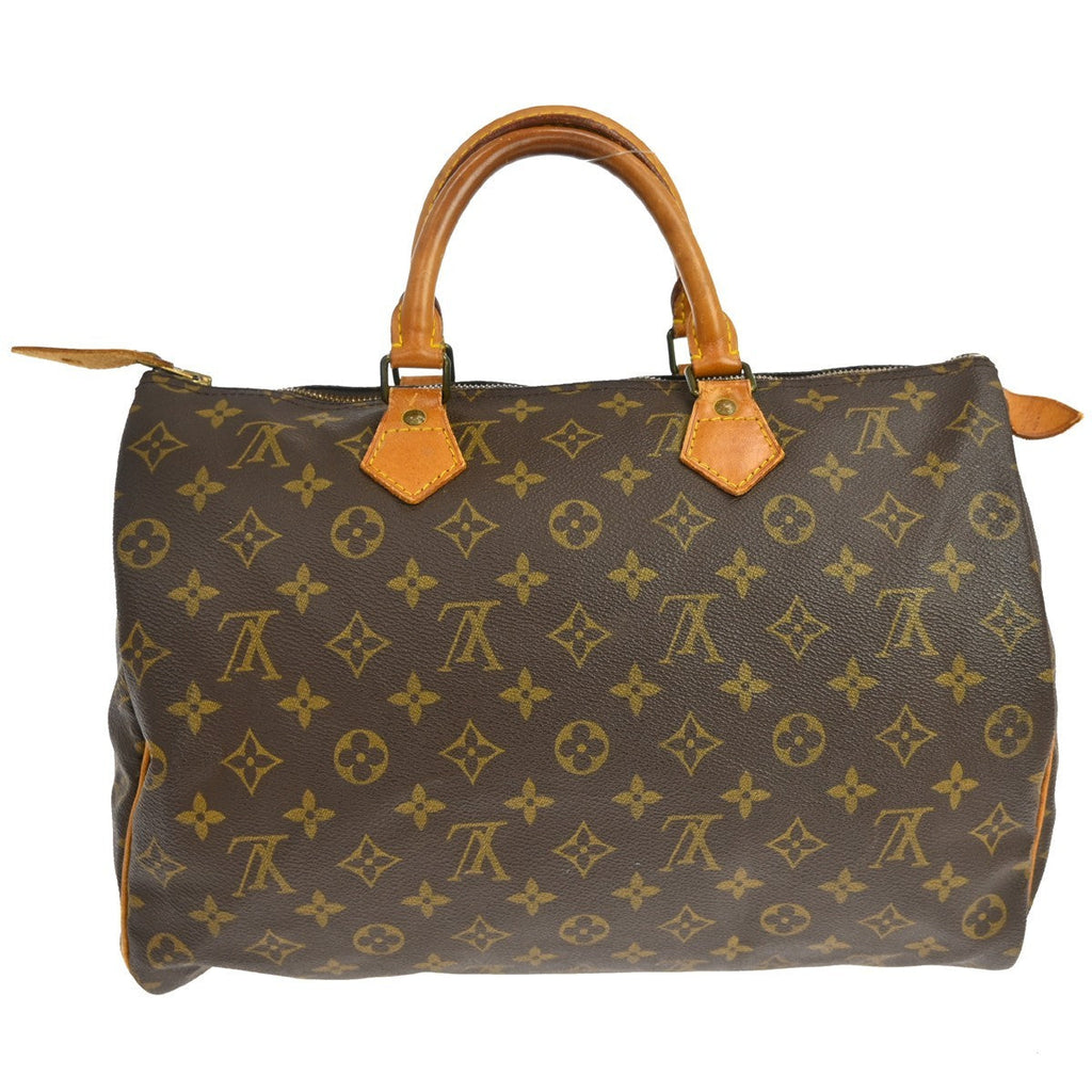 Louis Vuitton Speedy Handbag Monogram Canvas Brown Canvas Handbag ( )
