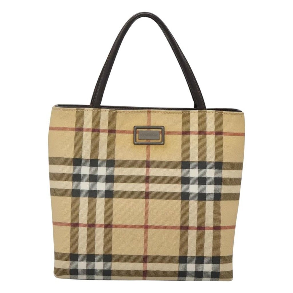 Burberry Nova Check Handbag Nova Check Canvas Beige Canvas Handbag (Authentic  )
